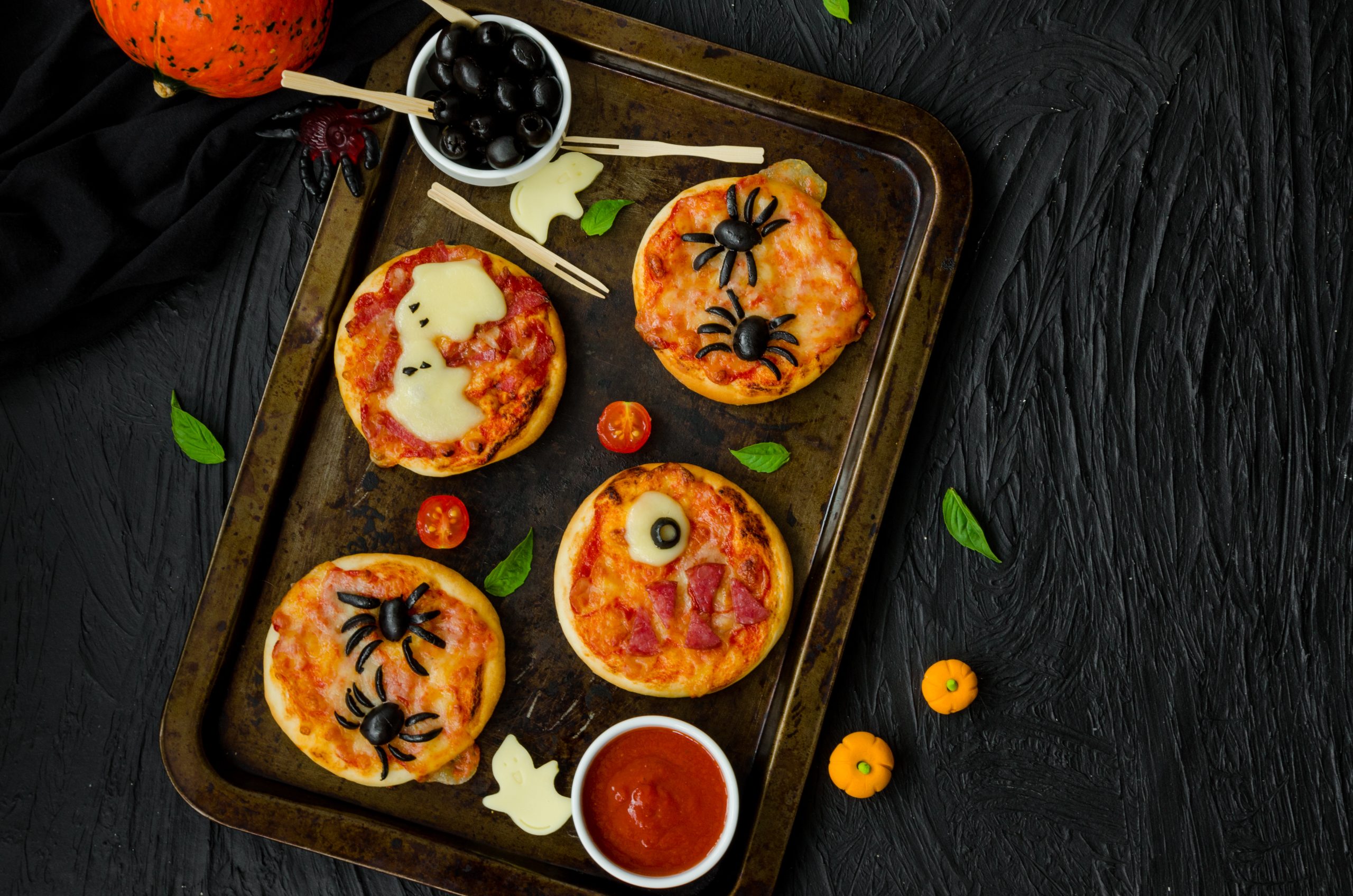 Receita de Mini Pizza de Halloween