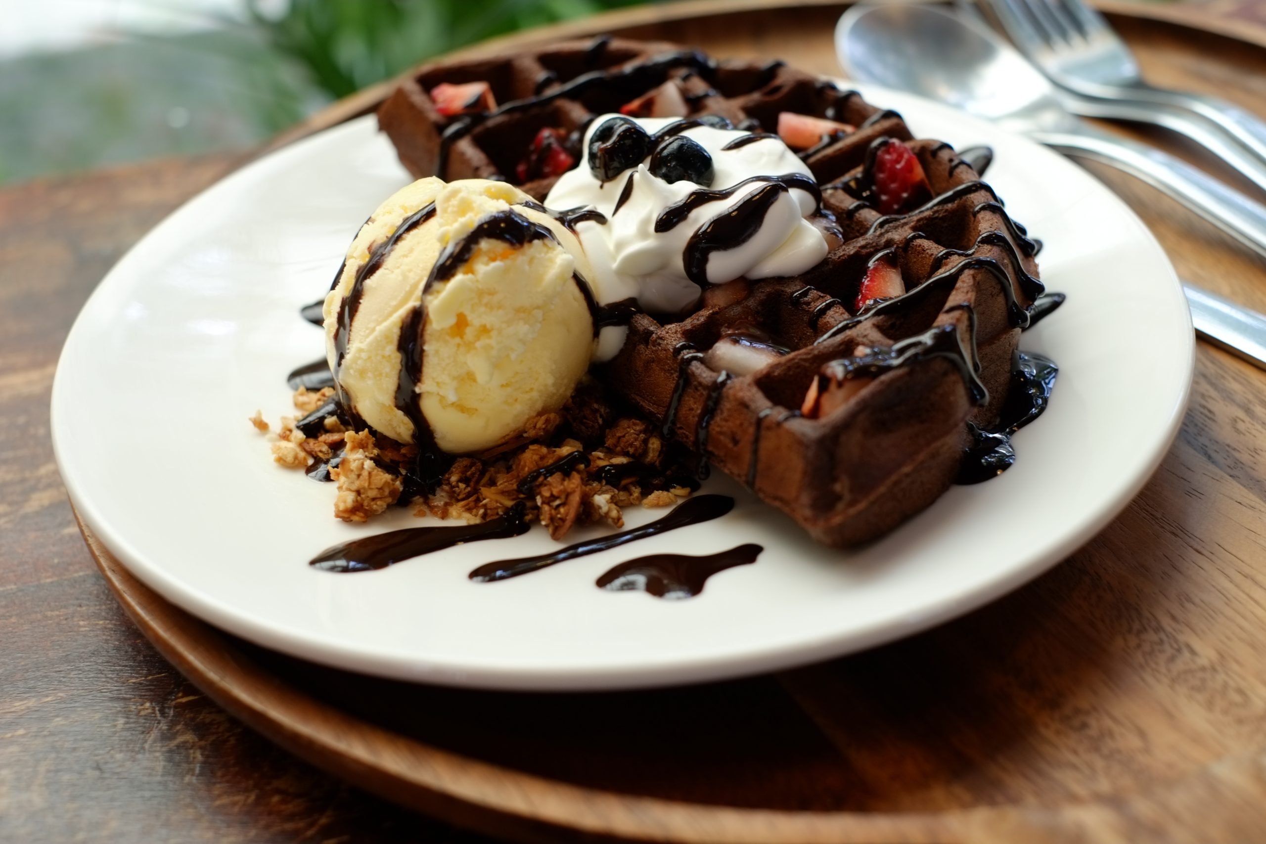 Receita de Waffle de Brownie