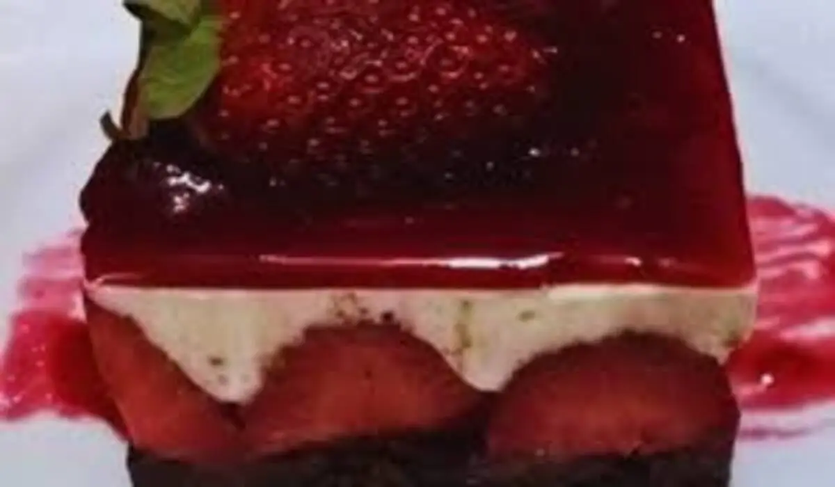 Receita de Brownie de Cheesecake de Morango