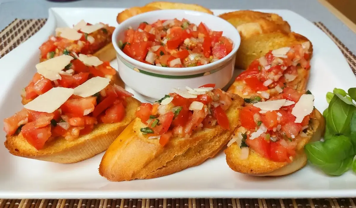 Bruschetta de Tomate e Manjericão