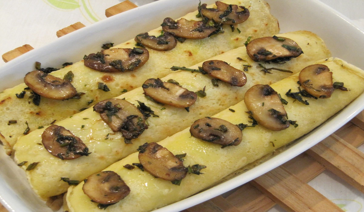 Panqueca com Recheio de Cogumelos Zero Glúten e Zero Lactose