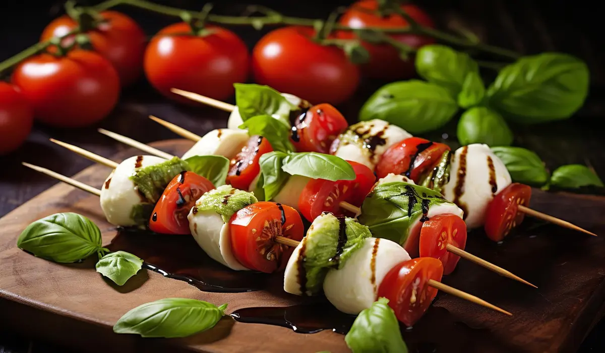 Receita de Espetinhos Caprese