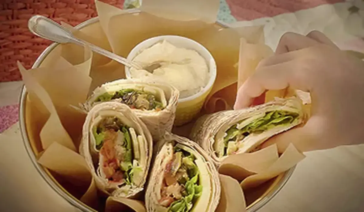 Wrap de legumes com homus